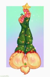 absurd_res anthro bodily_fluids breasts christmas clitoris clothing cum curvaceous curvy_figure female furry genital_fluids genitals hi_res holidays invalid_tag legwear lunarhoffen mistletoe nude paws pinup plant pose pussy solo solo_focus stockings toy voluptuous