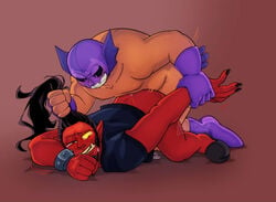 2boys anal artist_request background big_ass bo_(brawl_stars) bracelet brawl_stars crying demon doggy_style duo el_primo_(brawl_stars) el_rudo_primo_(brawl_stars) from_behind gay gloves hair male/male male_only muscles muscular muscular_male pecs penetration penis purple_gloves purple_mask rough_sex sex spiked_bracelet tears underworld_bo_(brawl_stars) yellow_eyes