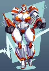 big_ass big_breasts blue_eyes bra breasts busty female female_only genderswap hasbro jaeh panties partially_clothed ratchet_(transformers) red_bra red_panties rule_63 slim_waist thick_legs thick_thighs transformers white_body