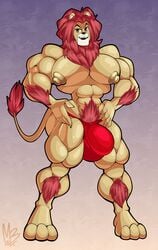 2018 abs anthro bara big_bulge bikini bikini_bottom bikini_thong blonde_mane brown_eyes bulge clothing collectollider collegehumor felid furry_force gay hair hairy hairy_arms hairy_legs hands_on_hips hi_res leon_(furry_force) lion male male_only mammal mane muscular muscular_anthro muscular_arms muscular_legs muscular_male muscular_thighs nipples pantherine pecs pinup pose pubes red_hair red_mane solo swimwear tail_tuft thong tuft underwear wide_hips