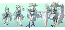 ass ass_expansion bird_feet breast_expansion breasts dragalia_lost elil_(granblue_fantasy) female gender_transformation granblue_fantasy growth hair_growth harpy lowen_(dragalia_lost) mtf_transformation navel nintendo species_transformation thighs transformation transformation_sequence wings