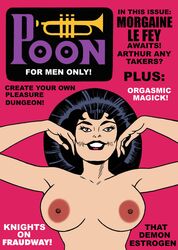 black_hair dc dc_comics english_text eyelashes female large_breasts lipstick morgaine_le_fey nude short_hair solo toonytease