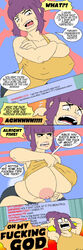 big_breasts breasts busty comic command_grab edit embarrassed female female_focus female_only flashing flashing_breasts hourglass_figure huge_breasts mindsedge speech_bubble streaked_hair text tomboy wide_hips