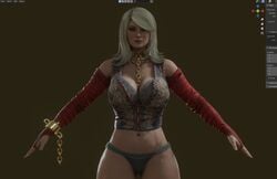 1girls 3d a-pose big_breasts blender cd_projekt_red cleavage female female_only huge_breasts keira_metz light-skinned_female lord_breastish t-pose the_witcher_(series) the_witcher_3:_wild_hunt tight_fit white_hair wide_hips