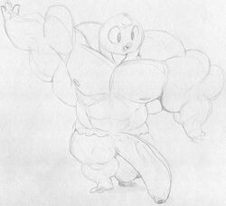 2_toes 4_fingers :o abs anthro avian balls big_muscles bird feet fingers foreskin genitals harvey_beaks harvey_beaks_(character) harvey_beaks_(series) huge_muscles looking_down male muscular muscular_male nipples non-mammal_balls open_mouth penis sbshouseofpancakes toes tongue