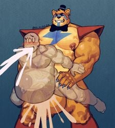 abs absurd_res anal anon anthro anthro_dominating_human anthro_penetrating anthro_penetrating_human balls big_balls big_belly big_dom_small_sub big_muscles big_pecs big_penis blush bodily_fluids bow_tie clenched_teeth cum cum_from_mouth cum_in_ass cum_in_mouth cum_inside cum_through cumflation dominant dominant_anthro duo ejaculation excessive_cum five_nights_at_freddy's five_nights_at_freddy's:_security_breach genital_fluids genitals glamrock_freddy_(fnaf) hi_res holding_partner human human_on_anthro human_penetrated inflation interspecies larger_anthro looking_pleasured male male/male male_only malesub mammal muscular muscular_anthro muscular_male nipple_piercing nipples nude nunudodo pecs penetration penis piercing scottgames self_insert sex size_difference smaller_human smaller_penetrated stand_and_carry_position standing standing_sex submissive submissive_human teeth translucent translucent_body ursid video_games yaoi