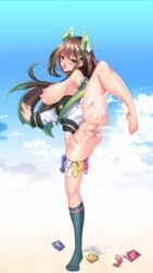 animated animated bouncing_breasts brown_hair camille_(project_qt) condom_belt ghost_hands ghost_penis green_eyes leg_grab nutaku one_leg_raised one_leg_up project_qt vaginal_penetration vaginal_penetration vaginal_sex