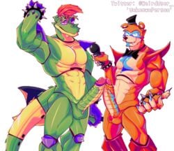 2021 2boys alligator alligator_tail animatronic anthro artist_name artist_upload balls boner duo erection five_nights_at_freddy's five_nights_at_freddy's:_security_breach gay glamrock_freddy glamrock_freddy_(fnaf) glasses looking_at_viewer male male/male male_only mohawk montgomery_gator montgomery_gator_(fnaf) muscle muscles muscular muscular_male nude pecs posted_by_artist retracted_foreskin robot self_upload star_glasses tagme tail testicles transparent_background twitter_username uncut unknownperson weird_dav1 yaoi