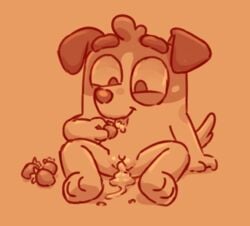 after_sex bluey_(series) blush canine chubby_female cub cum_in_pussy cum_on_food eating_cum excited exposed_pussy filled_to_the_brim food_play furry happy lulu_(bluey) orange_theme polygon5 puppy sketch spotted_fur spread_legs strawberry young