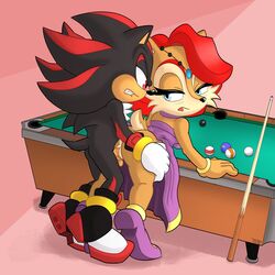 alicia_acorn chipmunk chipmunk_humanoid female furry furry_female hair interspecies mammal mammal_humanoid milf pool_table queen red_hair rodent rodent_humanoid shadow_the_hedgehog sonic_(series) the_splash_master