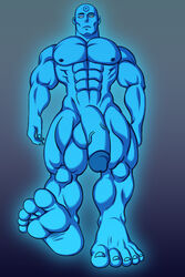 5_toes abs balls big_muscles big_penis blue_skin dc_comics doctor_manhattan feet human macro pecs soles solo_male toluenesister walking watchmen