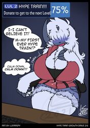 2021 absol anthro anthro_only big_breasts breast_expansion cleavage cynthia_(lunarspy) female furry huge_breasts lunarspy nintendo pokemon pokemon_(species) streaming tagme zipper