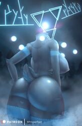 2021 anthro ass big_breasts blush breasts cervid conditional_dnp deity digital_media_(artwork) elbow_tufts female glowing_orb headless hi_res mammal nipples scp-4971 scp_foundation smoke solo text triangle_(shape) whisperfoot