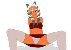 1girls :o ahsoka_tano alexskulluterna alien alien_girl arms_behind_back artist_name blue_eyes breasts bulge clone_wars clothed clothed_female clothing crab_pose eyelashes eyes facial_markings footwear front_view fully_clothed horn humanoid legs looking_at_viewer nipple_bulge open_eyes panties presenting pussy_visible_through_clothes rear_view red_clothing see-through see-through_clothing shadow shirt simple_background skirt small_breasts socks solo spread_legs star_wars stockings tentacle tentacle_hair the_clone_wars:_season_one thighhighs thighs togruta tubetop underwear upskirt white_background young