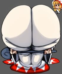 1girls amen_pose ass ass_in_dress bent_over big_ass blonde_hair clothing embarrassed fat_ass female female_only final_fantasy huge_ass inuzu large_ass mage massive_ass praise_da_booty_(meme) solo staff thick_ass thick_thighs white_mage wide_hips