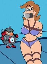 bomb bondage brown_hair damsel gag gagged milf pikname45 straight_hair the_fairly_oddparents tied_up timmy's_mom