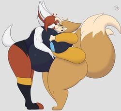 bailey_(dewwydartz) big_breasts cinderace dewwydartz female floatzel furry huge_breasts overweight overweight_female pokémon_(species) pokemon steve_(dewwydartz) tagme