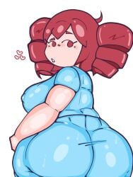 1girls 2d 2d_(artwork) ahoge ass ass_bigger_than_head ass_focus back back_view bbw big_ass big_breasts blush blush_lines breasts breasts_bigger_than_head bubble_butt chubby chubby_female clothed clothed_female clothing curvaceous curvy curvy_female curvy_figure dot_eyes erect_nipples erect_nipples_under_clothes fat_ass fat_breasts fatass_teto female female_only fully_clothed gluteal_fold heart heart_symbol hearts_around_head hips_wider_than_shoulders huge_ass huge_breasts igaku_(utau) kasane_teto kimiyochan88 large_ass large_breasts looking_at_viewer looking_back massive_ass mob_face mv_character nipple_bulge nurse nurse_uniform plump plump_ass plump_breasts red_eyes red_hair round_ass round_breasts shiny_ass shiny_breasts shiny_clothes simple_background solo solo_female thick_ass tight_clothing tight_pants tight_shirt twin_drills utau venus_body voluptuous voluptuous_female white_background wide_hips