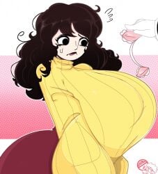 1girls abuhashbrown big_breasts breasts clothed clothed_female clothing hourglass_figure long_hair milf rosemary_walten sheep_ears solo solo_female sweater the_walten_files turtleneck