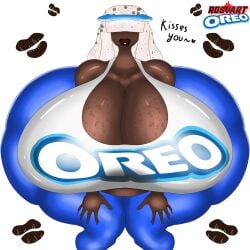 1girls big_ass big_breasts big_mouth bimbo_lips chocolate cookie fat_ass huge_breasts kiss mouth oreo rosyart thick_thighs thighs