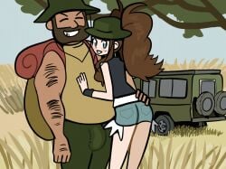 hasselnut hiker_(pokemon) hilda_(pokemon) nintendo outdoors penis_bulge pokemon wolfgang_bang