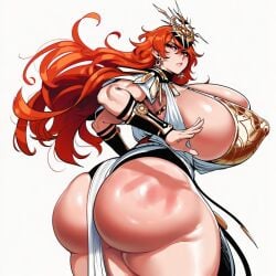 ai_generated ass_focus augusta_(wuthering_waves) gigantic_ass gigantic_breasts gigantic_butt gigantic_thighs huge_ass huge_breasts huge_thighs wuthering_waves