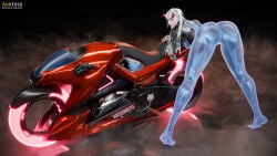 1girls 3d auxtasy barefoot big_ass looking_at_viewer overwatch pinup pussy shion_(overwatch) solo tagme