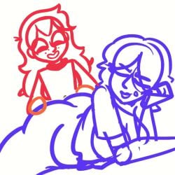 2girls animated ass ass_jiggle ass_slap big_butt blush clothed clothed_female couple_(romantic) fart fart_cloud fart_fetish freckles laying_down laying_on_stomach mystmiasmic original original_character original_characters playing_with_ass playing_with_butt simple_background size_difference smile sound_edit sound_effects starnax04 tagme video voice_acted yuri