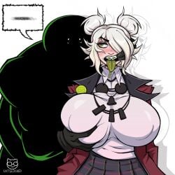1girls alternate_breast_size deadlock graves_(deadlock) groping_breasts hourglass_figure huge_breasts imminent_rape skirt viscous_(deadlock) white_hair