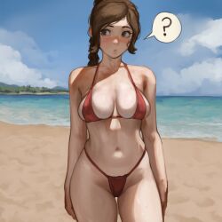 1girls ai_generated avatar_the_last_airbender beach bikini illestnsfw solo ty_lee