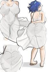 1girls ass breasts dress female female_focus female_only hololive large_ass large_breasts light-skinned_female light_skin ouro_kronii sand1447 solo thick_thighs thighs wide_hips
