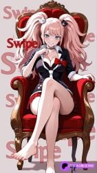 ai_generated danganronpa enoshima_junko feet femdom getnise ordering throne waifu