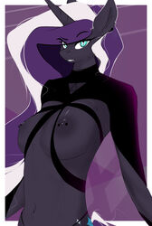 1girls absurd_res anthro anthrofied big_breasts breastless_clothing breasts clothing cutie_mark equid equine exposed_breasts female female_only hair hasbro hi_res horn long_hair looking_at_viewer mammal multicolored_hair my_little_pony my_little_pony_(idw) nightmare_rarity nipple_piercing nipples nude piercing rarity_(mlp) solo therealf1rebird unicorn