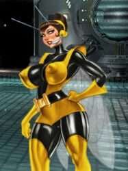 1girls avengers big_breasts breasts collaboration colored female hirsche janet_van_dyne marvel nipple_bulge nipple_outline nipples rinaldi solo traditional_media_(artwork) wasp_(marvel)