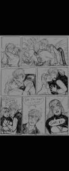 asking_for_consent bra consensual daan_(fear_and_hunger) eyepatch fear_and_hunger fear_and_hunger:_termina foreplay grabbing_another's_ass grabbing_another's_breast grabbing_ass grabbing_breasts karin_(fear_and_hunger) kissing kissing_neck making_out rough_kiss shirt_lift spit_trail suggestive undressing