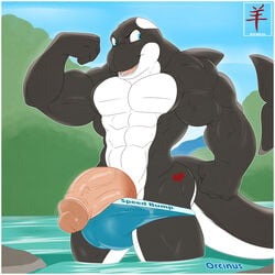 1:1 1boy 2014 aaron_(artist) abs anthro ass athletic bald balls biceps big_balls big_muscles big_penis biped black_body black_skin blue_eyes border bulge cetacean clothed clothing cloud delphinoid digital_media_(artwork) english_text erection fangs fin fist flexing front_view furaffinity genitals grin happy heart hi_res huge_muscles humanoid_genitalia humanoid_penis long_taglist looking_back male male_only mammal manly marine mature_male multicolored_body multicolored_skin muscular muscular_anthro muscular_male oceanic_dolphin open_mouth orca orcinus outside pecs penis pose presenting public_topless raised_arm raised_fist relaxing sharp_teeth simple_background sky slit smile solo speedo standing swimwear tattoo teeth text thick_penis tongue toothed_whale topless topless_anthro topless_male two_tone_body two_tone_skin vein veiny_penis water wet white_body white_border white_skin