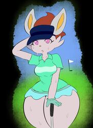 anthro cinderace game_freak golf_club nintendo plantedpot pokemon solo sweat tagme thick_thighs