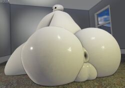 1boy 3d 3d_(artwork) ass ass_focus balls baymax big_ass big_balls big_hero_6 bigger_male chubby_male disney donut_anus huge_ass huge_balls hyper_ass looking_at_viewer male muitetul overweight_male penis robot sitting