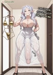 1futa 2026 ai_assisted ai_generated big_ass big_balls big_breasts big_butt big_penis breasts frieren frieren_beyond_journey's_end futa_only futanari high_resolution highres light-skinned_futa neptuwaifu penis solo story text