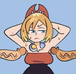 1girls 2boys armpit_fetish armpits breasts clothed clothed_female clothing gadzooks game_freak glans irida_(pokemon) multiple_penises nintendo penis penises pokemon sweat veiny_penis