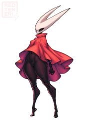 1girls arachnid arachnid_humanoid belly_button black_body bug_girl cloak female female_focus female_only hollow_knight horn horned_female horned_humanoid hornet_(hollow_knight) horns redteneri solo solo_focus tagme white_background wide_hips