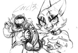 1boy 1girls big_areola big_breasts breasts carcl3_owe commissions_open diane_foxington female huge_areolae lipstick_mark scar scars the_bad_guys