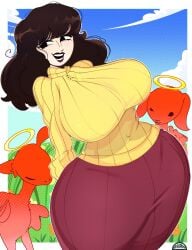 1girls abuhashbrown big_breasts breasts clothed clothed_female clothing hourglass_figure long_hair milf rosemary_walten solo solo_female sweater the_walten_files thick_thighs thighs turtleneck