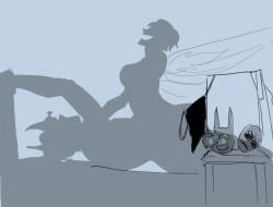 binoculars dashbored dreamwild exhibitionism goutha horn huge_breasts king_of_mercury_(psychopomp) living_object mask nicolas_kawamura pervert pervert_female psychopomp_(fading_club) queen_of_venus_(psychopomp) sex silhouette silhouette_sex voyeur voyeurism watching wings