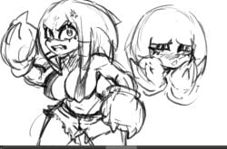1girls angry angry_expression anthro big_breasts blush breasts busty carcl3_owe commissions_open enormous_breasts female female_only giant_breasts gigantic_breasts huge_breasts knuckles_the_echidna large_breasts massive_breasts rule_63 sonic_(series) thong thong_aside