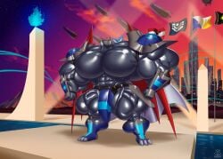bodybuilder digimon furry male male_only muscles muscular muscular_arms muscular_male muscular_thighs regnar