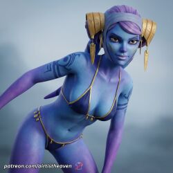 ai_generated airtist alien alien/human alien_girl alien_humanoid bed bedroom bikini bikini_bottom bikini_top blue_body blue_eyes bra clone_wars close-up close_up female female_focus female_only in_bed looking_at_viewer panties pantoran patreon riyo_chuchi star_wars tagme thong underwear