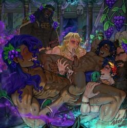 achilles achilles_(hades) anal anal_penetration anal_sex animal_skin balck_hair beard blonde_hair daddy dark-skinned_male dark_skin dilf dionysus dionysus_(hades) drool drooling facial_hair gay gay_sex grapes hades_(game) hades_2 homosexual homosexual_sex liquid male_only masculine masculine_male moan moaning multiple_boys muscles muscular muscular_male nature nude nude_male nudity odysseus odysseus_(hades) orgy pale-skinned_male pale_skin patrochilles patroclus patroclus_(hades) pleasure_face purple_hair ridinrapids smile smiling spit sweat sweatdrop sweating sweaty tan_skin water wine zagreus zagreus_(hades)