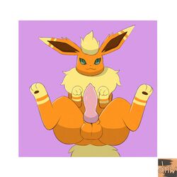 animal_genitalia animal_penis darknsfwindie eeveelution flareon genitals hi_res knot male nintendo penis pokémon_(species) pokemon pokemon_(species) presenting_balls solo video_games vovo