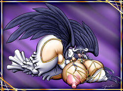 1girls albedo_(overlord) areolae ass big_nipples breast_press breasts bursting_breasts demon_girl demon_horns dress female female_only huge_ass huge_breasts huge_nipples large_areolae lilith_art long_hair looking_at_viewer massive_ass massive_breasts massive_thighs nipples overlord_(maruyama) puffy_nipples solo succubus thick_thighs wide_hips wings